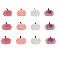 12 Pieces Decorative Velvet Pumpkin Velvet Pumpkins Resistant Soft-Textured Pumpkins for Tabletop
