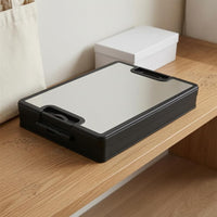 Textured Surface Foldable Trunk Storage Box Ribbed Sides Hard-Shell Trunk Box Fitted Lid Cargo Organizer Collapsible