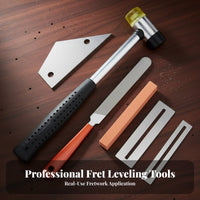 Stainless Steel Guitar Fret Dressing Tool Set Professional Grade Fret Leveling File Kit Precision Measurement for DIY Enthusiasts, on the Go