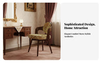 Vintage Wooden Makeup Chair Solid Wood Frame Swivel Dressing Chair Floral Pattern Household Furniture for Bedroom