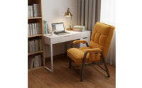 Breathable Textile Upholstered Lazy Sofa Chair Comfortable Cushion Padded Computer Chair Side Storage Pocket Reclining Armchair with Footstool High Back Design for Students, Dorm Room, Home Office, Bedroom