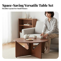 2 Pieces Round Nesting Table Set mid-century modernera Modern design Nesting Table Set Space-Saving Combo Home Furnishing for Homeowners, Adults, Bedroom, Office