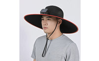 Wide Brim Hat with Fan Cooling Sun Hat with Fan Ventilated for Hiking, Hikers