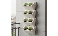 No-Drill Installation Self Watering Vertical Planter Space Saving Tiered Wall Mounted Flower Pot Cascading Water System Vertical Garden Wall Pots Indoor Outdoor Use for Balcony