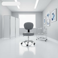 Adjustable Rolling Stool with Backrest Back Support Professional Assistant Stool PU Leather Upholstery Task Chair for Dentists, Nurses