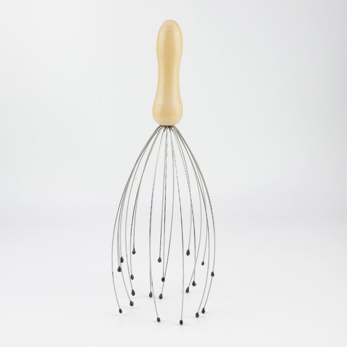 Wooden Handle 8-Claw Head Massager for Scalp