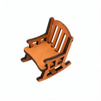 Curved Rockers 1:12 Scale Chair Slatted Back Dollhouse Rocking Chair