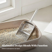 Easy to Clean Cat Litter Scoop Efficient Sifting Stainless Steel Poop Scooper Long-Lasting