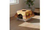 Large Size Cardboard Cat House Multi-Functional Cardboard Scratcher House Long-Lasting Cat Scratch Lounge Easy Assembly for Kittens
