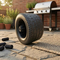 7-Inch Rubber Wheel 168 Mm Diameter Treaded Wheel Heavy Duty Outdoor Gear Wear Resistant for Camping, Lawn, Barbecue