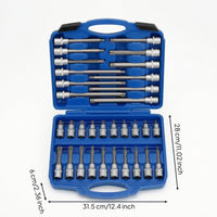 Socket and Bit Set Organized Tool Set with Carrying Case Clamshell Tool Kit with Carrying Case for Garage, Workshop