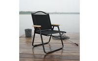 Quick Setup Foldable Chair with Backrest Lightweight Camping Folding Chair Stable Triangle Structure Camping Backrest Armrests for Picnic, Fishing