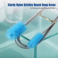Double-Ended Nylon Flexible Brush, Aquarium Cleaning Tool, Multiple Colors