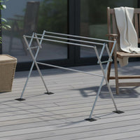 Extendable Cross-Frame Drying Rack Multi Purpose Folding Drying Rack Non-Slip Feet Foldable Clothes Airer Quick-Dry Design for Balcony