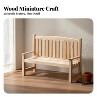 1:12 Scale Wooden Bench Photography Prop Miniature Wooden Bench DIY Paintable 1:12 Scale Furniture for Dioramas, Model Scenes, Craft Projects