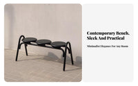 Long Backless Stool Indoor & Exteriordoor Wavy Seat Bench Creamy Look Minimalist Aesthetic for Families, Business Owners