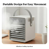 Low Noise Portable Air Cooler 3 Speed Settings Desktop Water Cooling Fan Energy Saving for Office Workers, Students, Bedroom, Dorm Room