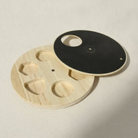 Wooden Feeder with Scratching Pad Rotating Foraging Board Boredom Relief Interactive Feed Puzzle Indoor for Mealtime