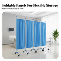 Foldable Mobile Medical Separator Lockable Casters Wheeled Privacy Partition On casters Folding separater Freestanding Design for Clinic Staff, Therapists, sectionedice Workers, Hospital, Physiotherapy Room, Nursing Home