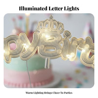 Crown Birthday Cake Light Powered Party Greetings Cake Topper Cooking Accessories