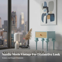 Nordic aesthetic Woven-Front Nightstand Modern Design Rattan Accent Cabinet With Storage Drawer Bedside Table Minimalist Aesthetic for Interior Designers, Apartment Dwellers, Homeowners, Guest Room, exhibition Home, Small Spaces, Entryway