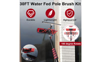 Pink Bristles Solar Panel Cleaning Kit Locking Clamps Solar Panel Brush Kit Reinforced Maintenance Gear High Reach