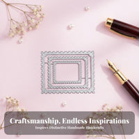 4 Pieces Postage Stamp Frame Die Set DIY Projects Ticket and Stamp Die Set Intricateed Cut Reusable for Hobbyists