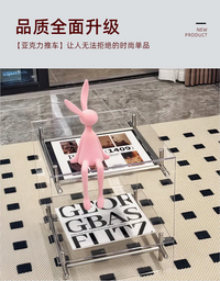 亚克力透明边几角几轻奢极简可移动小推车床头柜中古卧室网红茶几
