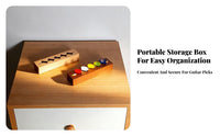 Wooden Guitar Pick Holder Solid Wood Wooden Guitar Pick Box Compact and Portable