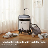 Combination Lock Graphic Print Suitcase Reinforced Telescopic Handle Trolley Case Lightweight Design Rolling Luggage High Load-Bearing for Travelers, Vacationers, Business Professionals, Vacations, Vacation, Airport, Weekend Getaways