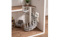 Rotating Dollhouse Staircase with Handrail Architectural Spiral Staircase Compact Model Round for Hobbyists
