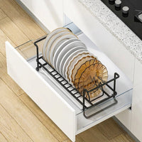 Small Dish Rack and Single Layer Dish Rack, Stainless Steel Dish Rack Cabinet Organizer, Modern Minimalist Style Insert for Kitchen Counter Space