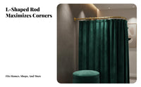 Space-Saving L-Shaped Curtain Rod Long-Lasting Steel Construction Corner Fitting Room Rod Modern Design Wall Mounted Corner Easy Installation for Clothing Shop Owners, Interior Designers, DIY Enthusiasts, Bathroom