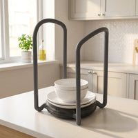 Dish Rack and Sink Drainer with Draining Board Plate Organizer for Kitchen Counter, Space Saving Dish Drainer Unit