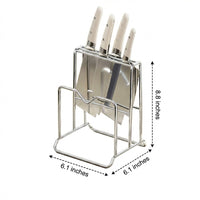 Stainless Steel Knife Holder + Draining Tray with 2-Slot Cutting Board Holder and Pot Lid Organiser, U-Shaped Space Saving Kitchen Sink Organiser