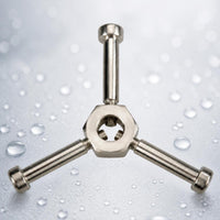 Copper Faucet Replacement Handle Threaded Three-Spoke Faucet Handle Corrosion-Resistant Hardware Sleek for DIYers