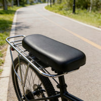Passenger Seat Cushion with Mounting Base Faux Leather Bike Rear Seat Cushion with Hook and Loop Strap Bike Rack Pad Padded