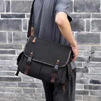 Laptop Bag and Travel Bag with Shoulder Strap, Large Capacity Student Bag with Polyester Lining, Crossbody Bag Men with Flap Buckle, Bag Men