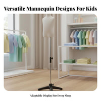 Stable Base children's Clothing Display Mannequin Easy to Assemble Child Mannequin Body Lightweight Child Mannequin Torso Poseable for Retailers, Boutique Owners, Online Sellers, Photo Studio, Craft Display, Bedroom