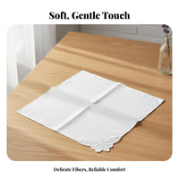 White Handkerchief Delicate Design DIY Craft Handkerchief Vintage Design Embroidered Hanky for Crafters, Tie-Dyeing, Embroidery, Weddings