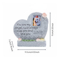 Resin Pet Tombstone Photo Frame Design Pet Remembrance Marker Outdoor Display Resin Headstone for Funeral