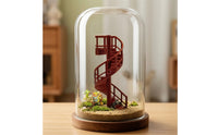 Miniature Spiral Staircase Wooden Staircase with Round Base Compact Decor for Hobbyists, Collectors, Dioramas, Miniature Gardens, Holiday Displays