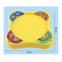 Raised Rim Rotating Top Battle Set Rounded Square Battle Top Arena Printed Graphics Pull Cord Arena Toy
