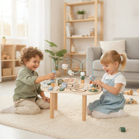 Wooden Activity Table with Bead Maze Child-Focused Wooden Activity Table Toy Early Learning Furniture Sensory for Toddlers