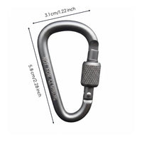 Multi-Purpose D-Shaped Carabiner Clip Lightweight Locking Carabiner Secure Lock for Hikers