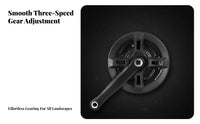 170mm Crank Arm Set 3-Speed Adjustable Cycle Crankset High-Strength Carbon Steel Bike Chainwheel Crank Set for Trail Riding, Commuting, Road Biking