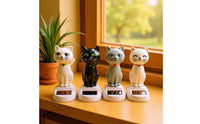Cute Solar Dancing Cat Adorable Solar Bobblehead Lightweight Dancing Cat Figure Playful for Office Desk