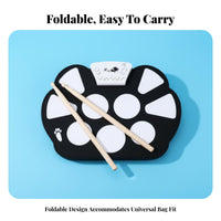 Portable Roll-up Drum Set Headphone Compatible Roll-up Electronic Drum Mat Lightweight Percussion Toy Multiple Sound Options for Beginners, Kids, Families, Home Practice, Travel, Music Learning, Outdoor Activities