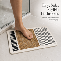 Japanese Wabi-Sabi Style Diatomaceous Earth Bath Mat, Absorbent Non-Slip Shower Room Mat