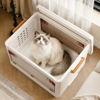 Large Capacity Pet Carrier Bag, Foldable, Multi-Door, PP Material, for Pets 5-7kg